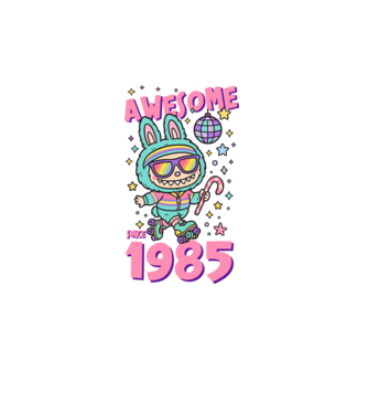 Awesome since 1985 - Labubu model turcoaz pe tricou