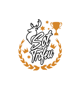 Soț trofeu model alb pe tricou