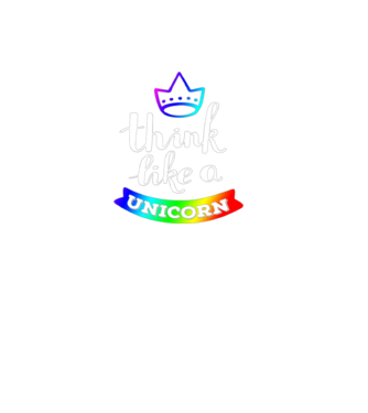 I think like a UNICORN model negru pe tricou