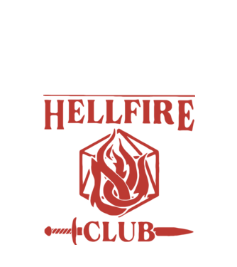 hellfire club 85 model negru pe tricou