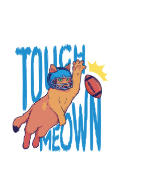 Touch Meow model alb pe tricou