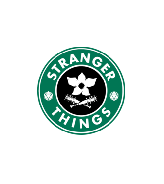 stranger things starbucks model alb pe tricou