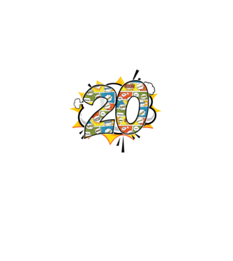 Birthday Comic Number 20 model albastru deschis pe tricou