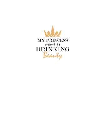 Drinking beauty gold model alb pe tricou