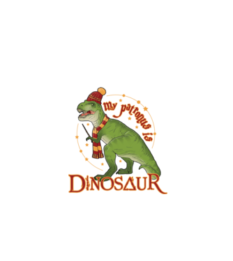 My patronus is dinosaur model negru pe tricou