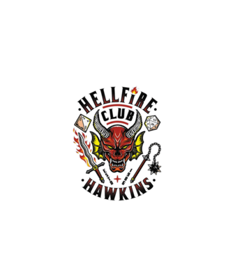 hellfire club hawkins model alb pe tricou