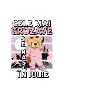 RETRO teddy fetişcană IULIE model alb pe tricou