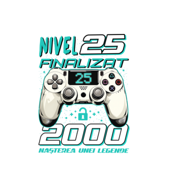 Nivel finalizat 25 2000 model alb pe tricou