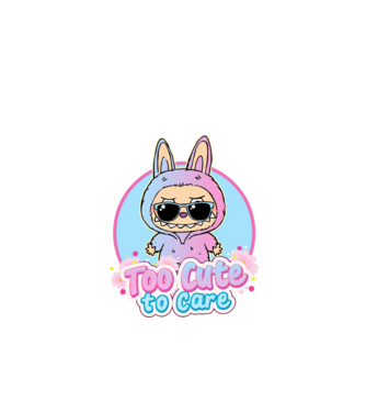 Too cute to care model alb pe tricou