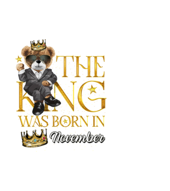 The king was born int NOVEMBER model alb pe tricou