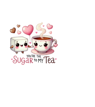 Sugar to my Tea model alb pe tricou