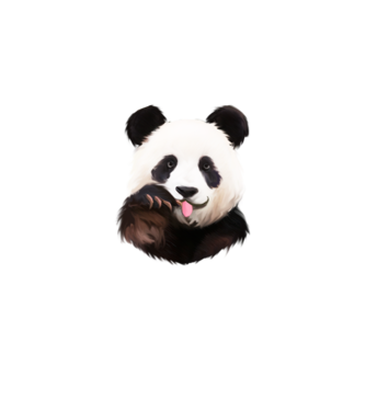 Panda face model albastru deschis pe tricou