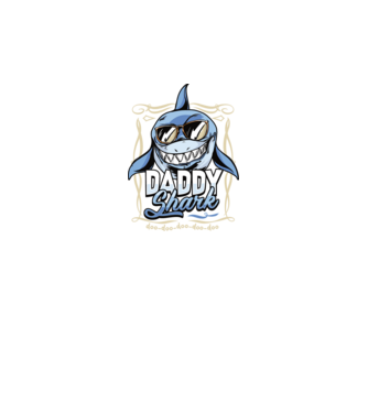 Daddy Shark model negru pe tricou