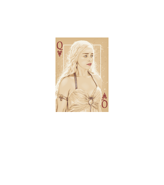Queen Card model alb pe tricou