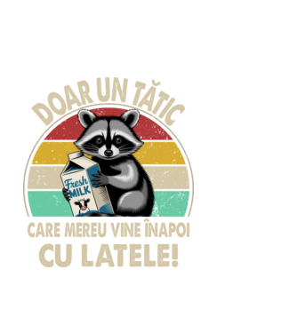 Retro Apa aki visszajött a tejjel RO model negru pe tricou