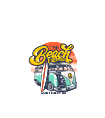 The Beach is Calling model verde de măr pe tricou