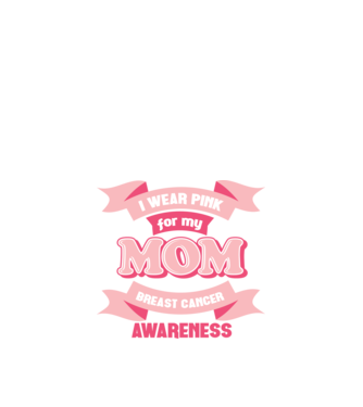 I wear pink for my mom model negru pe tricou