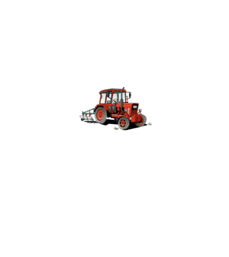 TRACTOR model alb pe tricou
