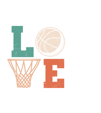 LOVE basketball model negru pe tricou
