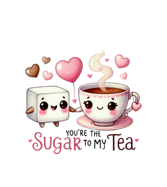 Sugar to my Tea model alb pe tricou