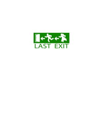 Last Exit model alb pe tricou