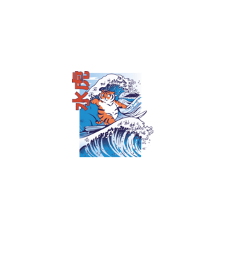Chubby Surfer Tiger model negru pe tricou