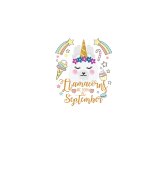 Llamacorns are born in September model alb pe tricou