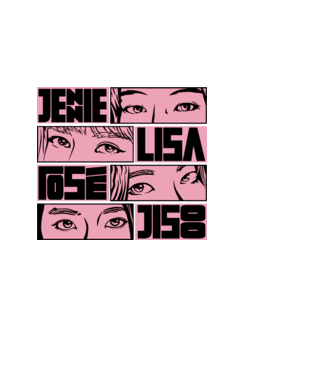 BlackPink manga model negru pe tricou