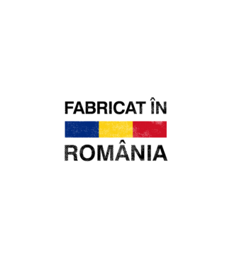 Fabricat în România model alb pe tricou