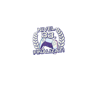 Nivel 33 finalizat! model negru pe tricou