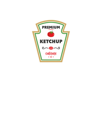 ketchup premium - calitate model gri închis pe tricou