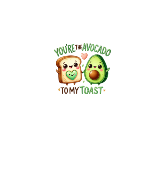 Avocado to my Toast model alb pe tricou