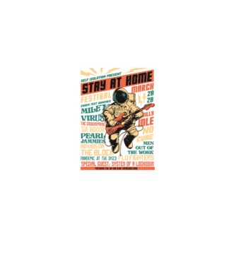 Stay at home festival model negru pe tricou