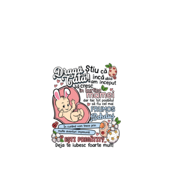Paști Dragă tată model alb pe tricou