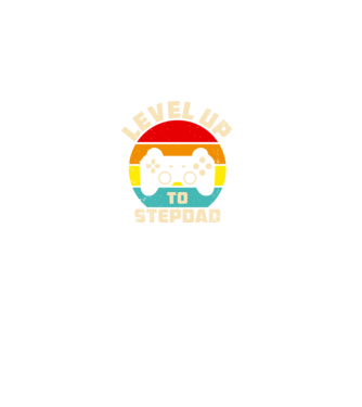 Level Up Stepdad model negru pe tricou