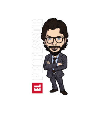 el professor drawing model alb pe tricou