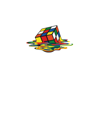 Melting Rubik model turcoaz pe tricou