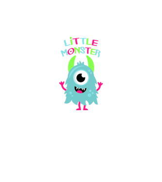 Little monster model alb pe tricou