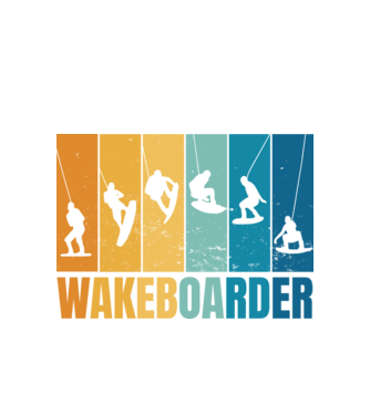Wakeboard model alb pe tricou