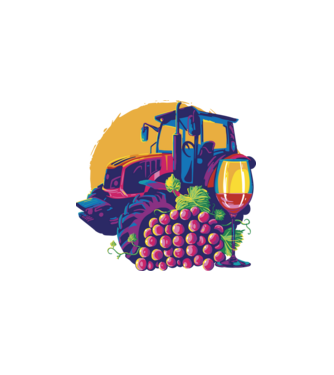 TRACTOR model alb pe tricou