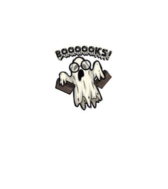 Spooky boookworm model negru pe tricou
