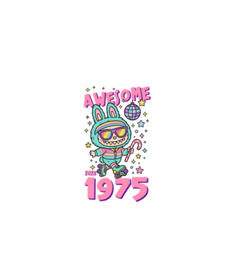 Awesome since 1975 - Labubu model negru pe tricou
