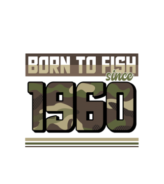 Born to fish since 1960 model alb pe tricou