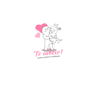 te iubesc model alb pe tricou