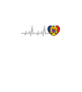 ROMANIA heartbeat model negru pe tricou