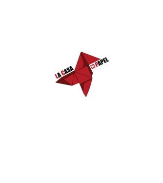 origami la casa de papel white model alb pe tricou
