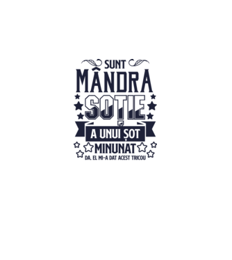 Sunt mândra soție a unui soț minunat model alb pe tricou