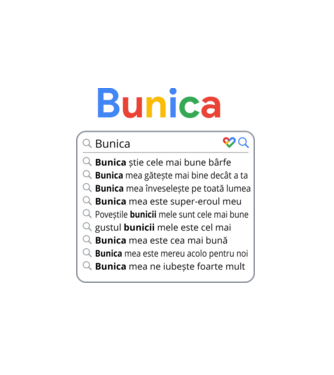 căutare Google Bunica model alb pe tricou