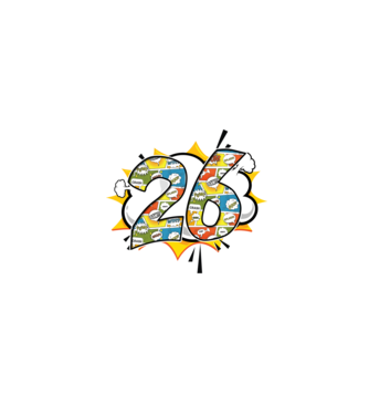 Birthday Comic Number 26 model albastru închis pe tricou