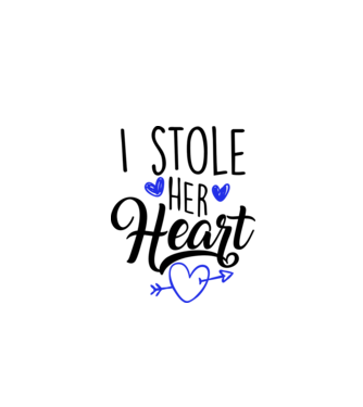 Cuplu I stole her heart model alb pe tricou